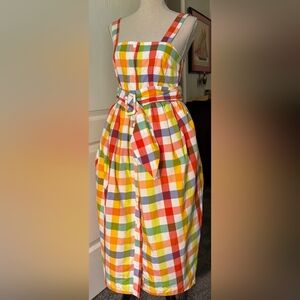 Colorful Checkered Sleeveless Dress